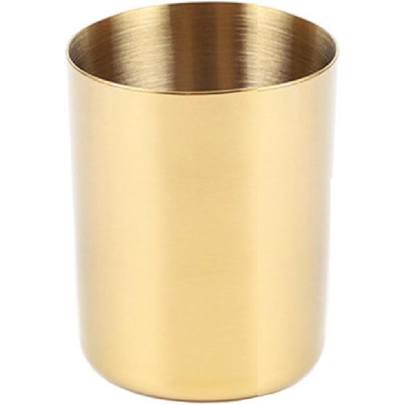 MEI YI TIAN Stainless Steel Cylinder Pen Holder Silver Desktop Organizers Pencil Cup Stand Up Multi Use Makeup Brush Holder Flower Vase Mini Pot