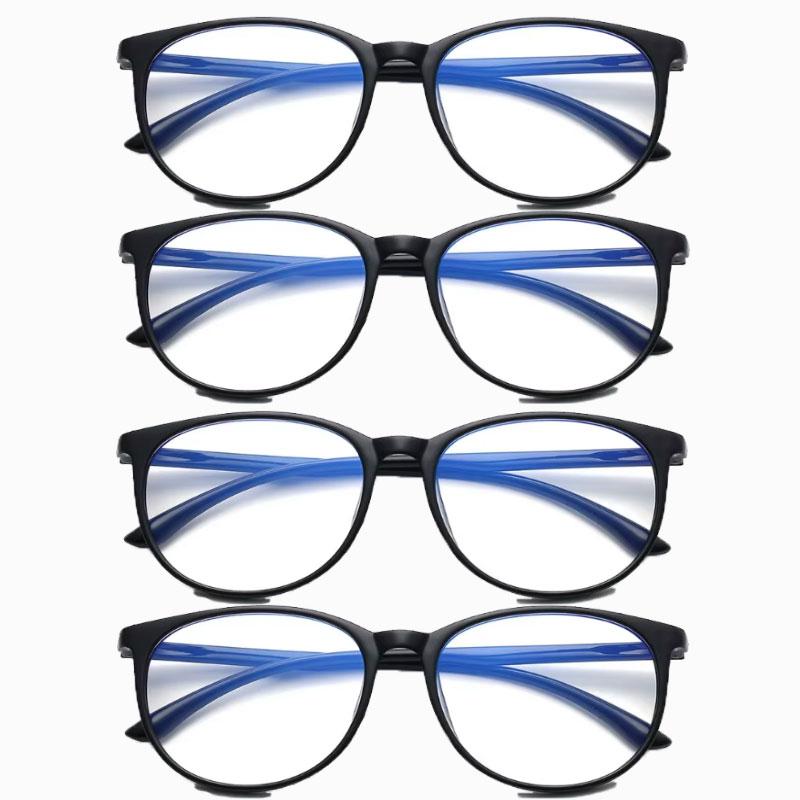 

4pcs Wholesale Women Glasses Vintage Oversized Transparent Eye Glasses Men Round Frame Computer Eyewear Fashion Plain Glasses