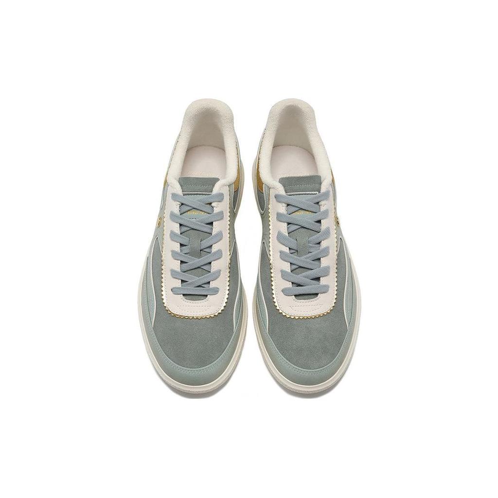 Li-Ning 1990 Cloud Dress Versatile Comfortable Simple Lightweight Durable Low-Top Skate Shoes Men Sneakers Jade-Smoke-Green Gray-Green ALHT087-1