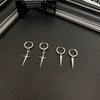 1 PAIRE boucles d'oreilles anneau tétragonal vent froid design de niche mode polyvalent boucles d'oreilles croix haute qualité quotidienne hip hop
