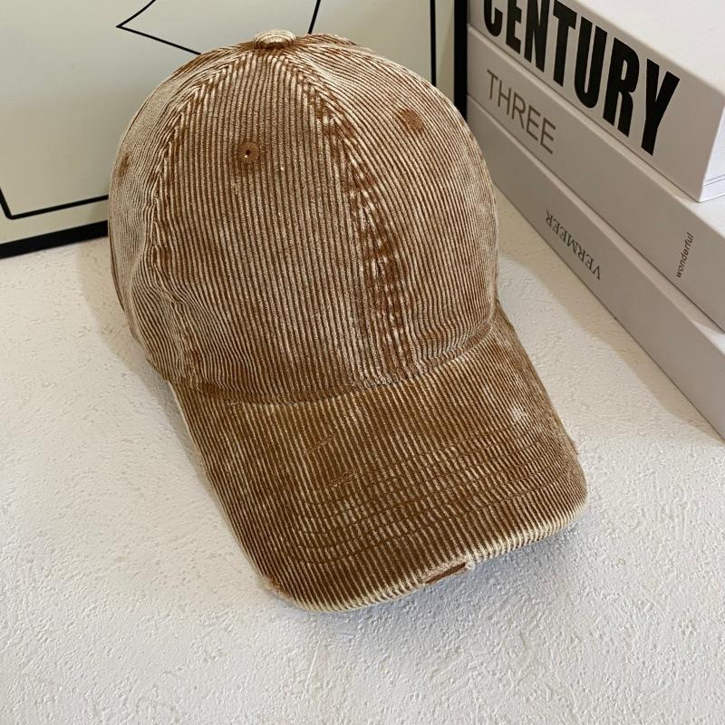 Vintage Washed Corduroy Ripped Baseball Cap Men Women Same Style Men Women Corduroy Ripped Dad Hat