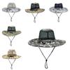 Sun Fisherman Hat Protection Large Brim Mesh Cap Outdoor Breathable