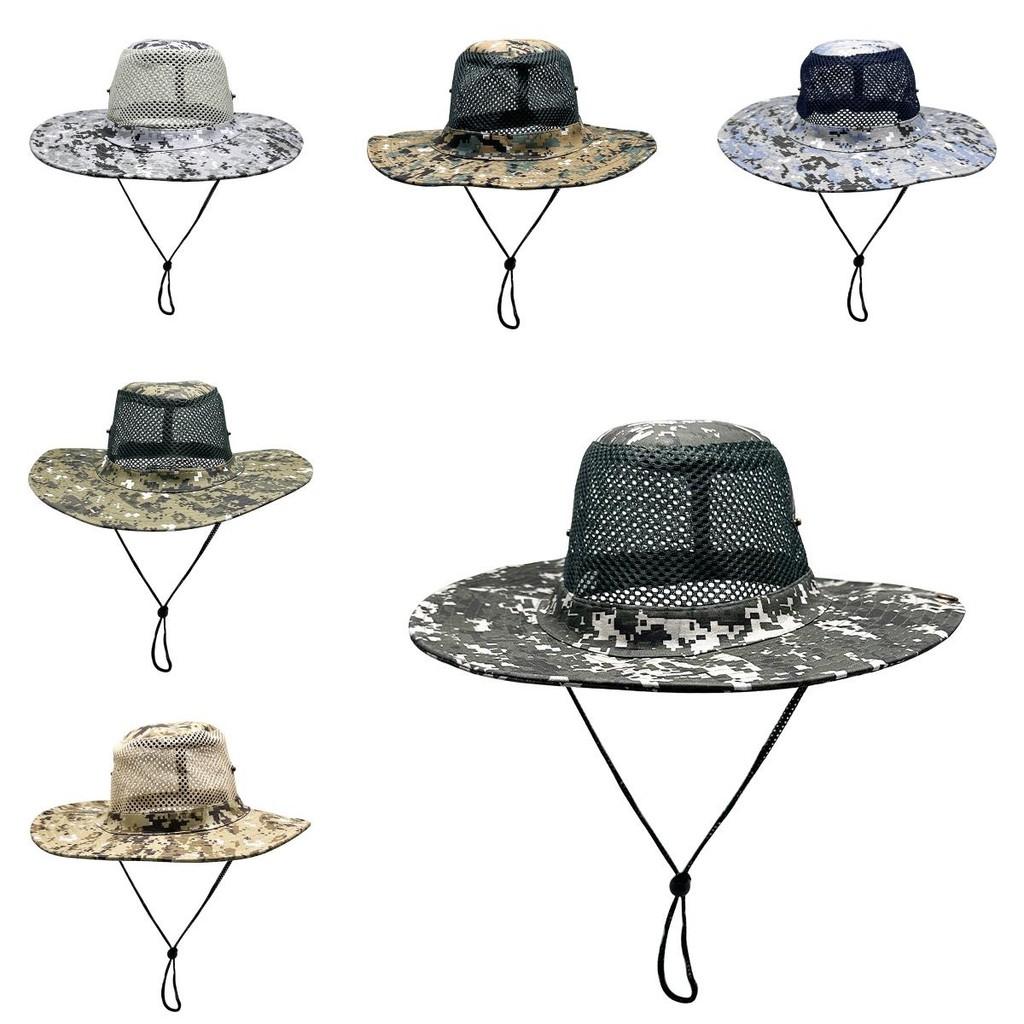 Sun Fisherman Hat Protection Large Brim Mesh Cap Outdoor Breathable