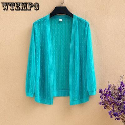 Summer Women's Short Lace Cardigan Thin Coat Shawl Plus Size Mesh Sunscreen Jacket