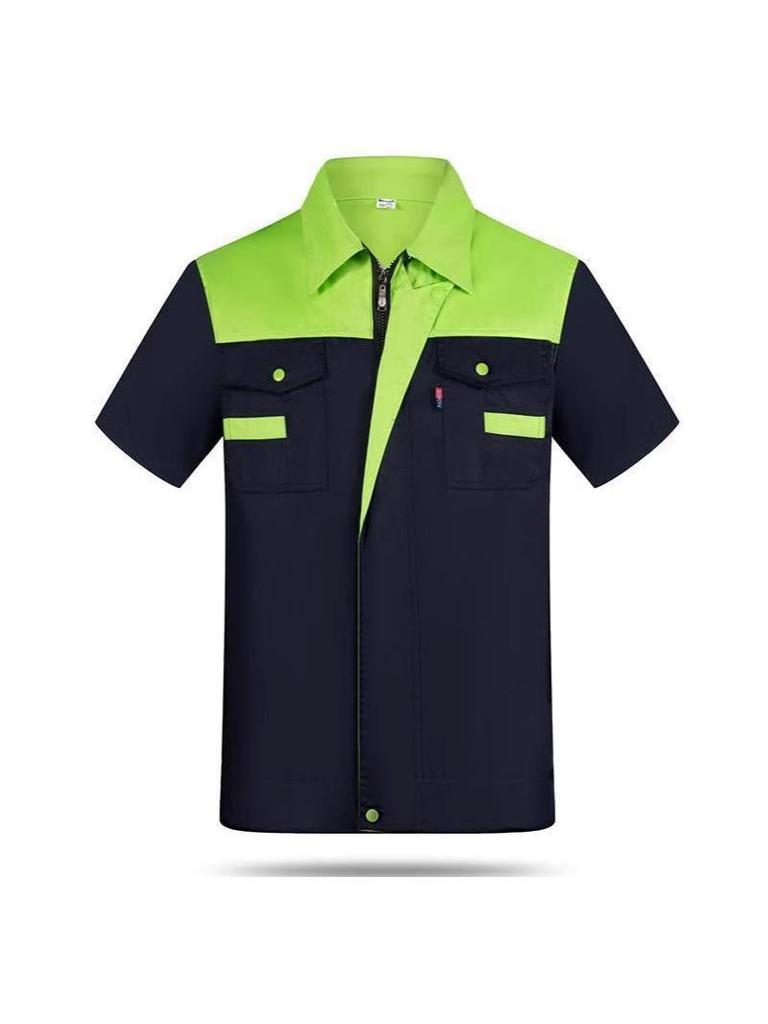 Custom Short Sleeve Workwear Set for Auto Repair and Construction - Wear-Resistant Labor Protection Clothing