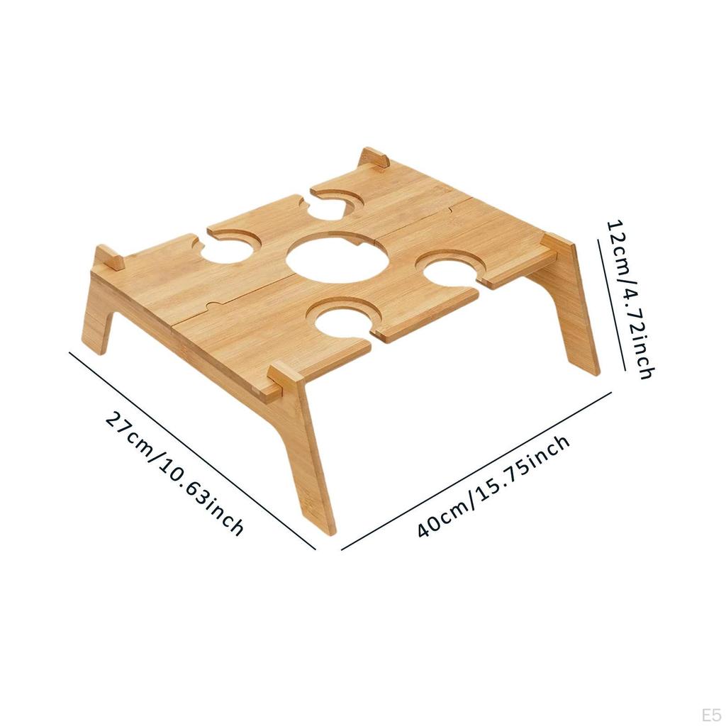 Picnic Table Bottle Holder Foldable Outdoor Folding Desk Beverage Cheese for Fishing Barbecue