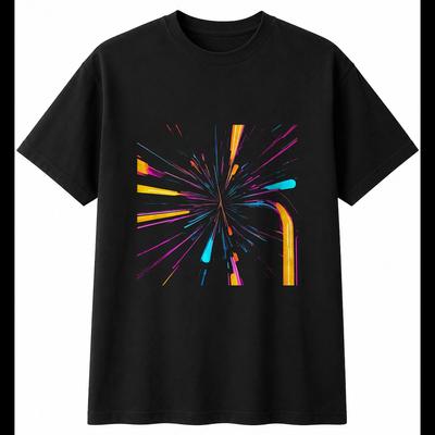 Neon Satellite Mens T-Shirt Space Black 100% Cotton Astronomy Printed Universe