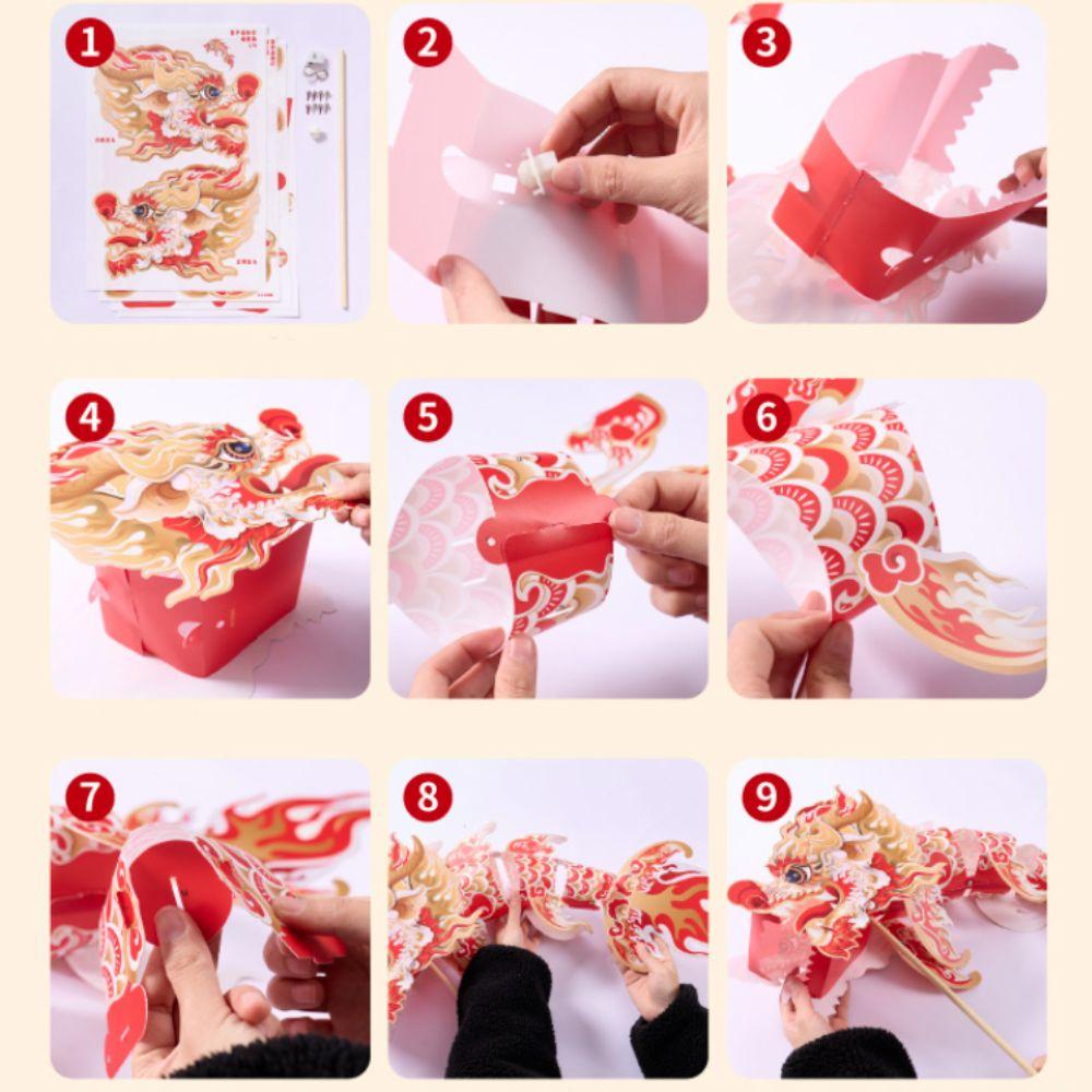 DIY Spring Festival Dragon Lantern Handheld Festival Lantern Ornament  Kids
