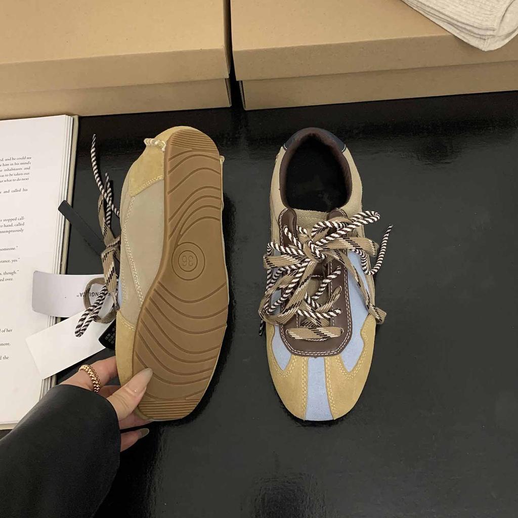 Retro Thin-Soled Classic Round Head Casual Shoes Ultra-Light British German Training Shoes Men'S Forrest Gump Shoes Commuting