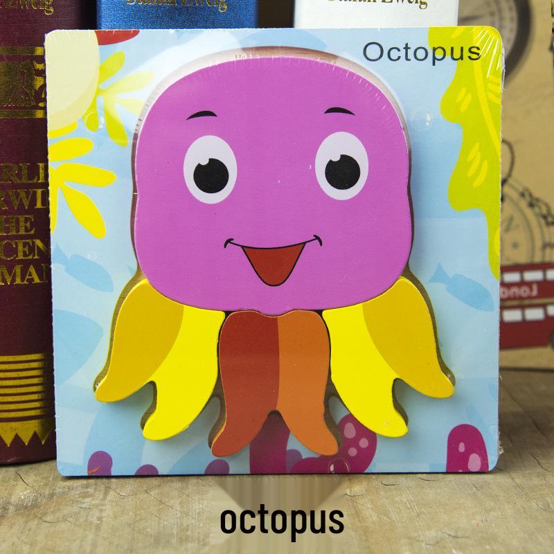 Animal 3D Wooden Jigsaw Puzzle Board for Toddlers (1-3 Years)