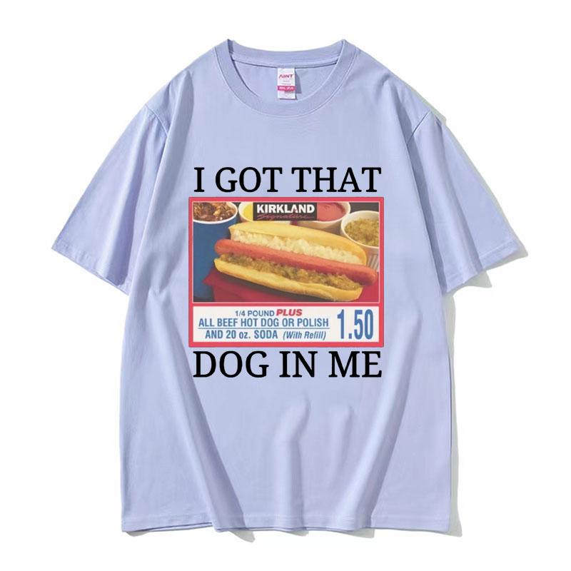 Ich habe diesen Hund in mir Costco Grafik T-Shirt Lustiges Kirkland Hot Dog Meme T-Shirt Herren Damen Mode Übergroßes T-Shirt Streetwear