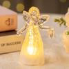 LED Luminous Little Angel Ornament - Plastic Imitation Crystal Cartoon Decorative Night Light with Soft Glow
