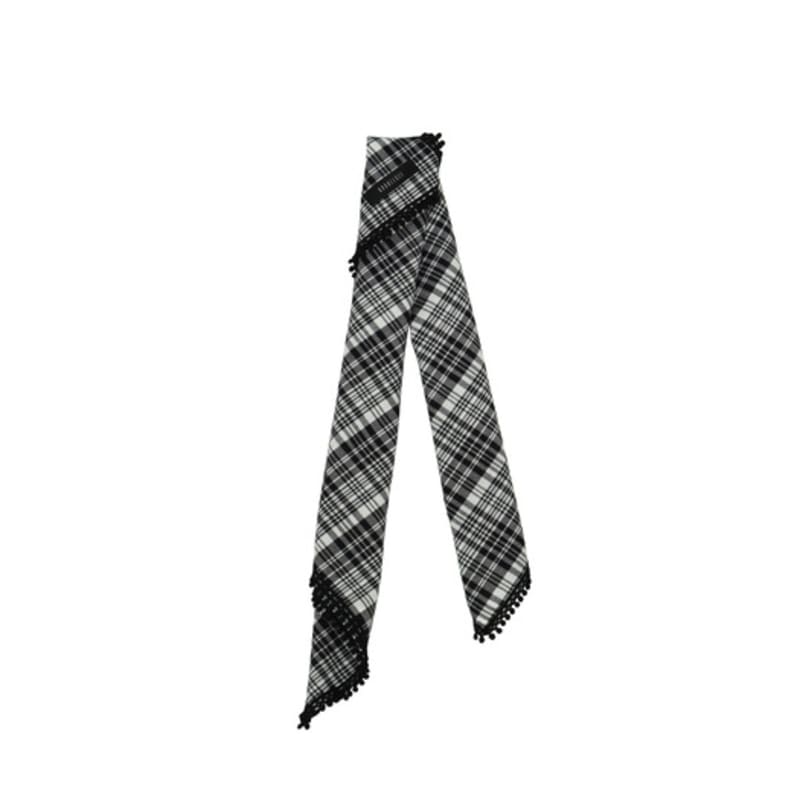KOOKEESEE Check Lace Scarf (black)
