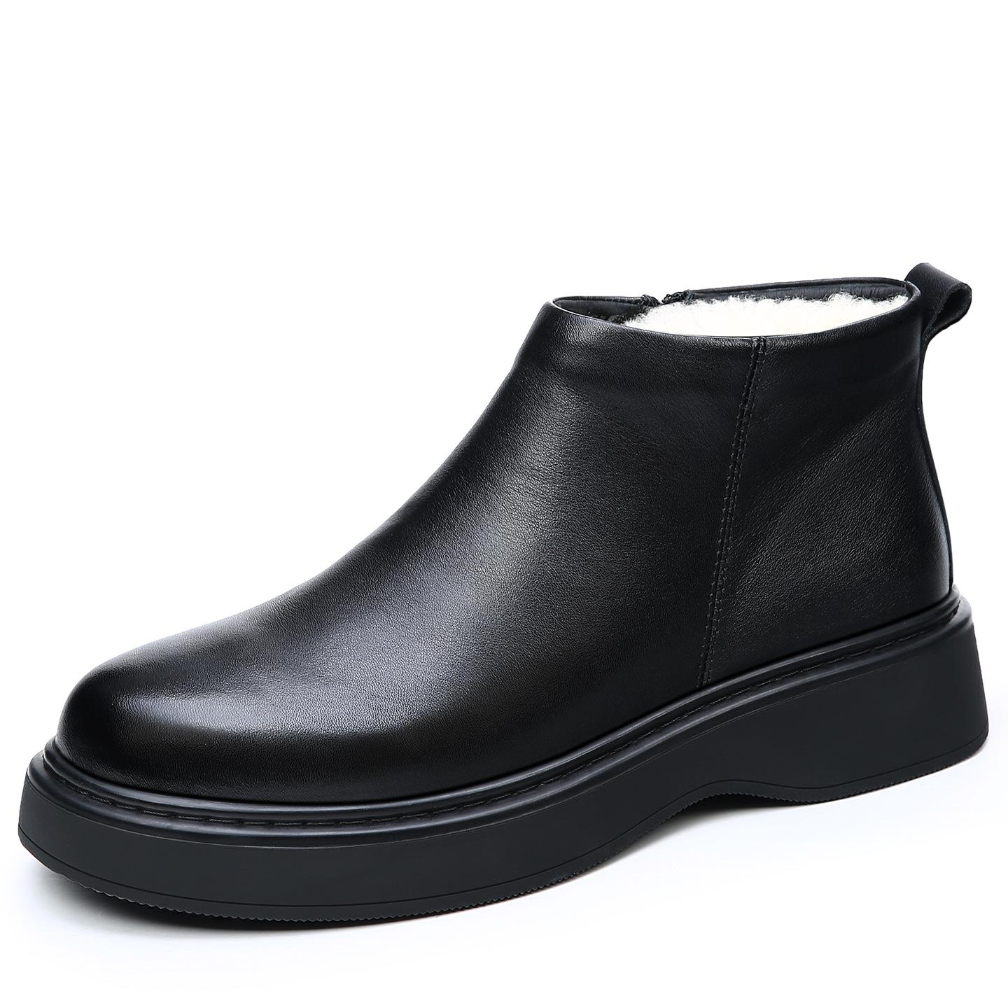 Cotton Shoes Men s Winter Cold Proof Wool Warm Thickened Leather Short Boots Man Versatile Fur Integrated Casual Cotton Boots 45 5100₽