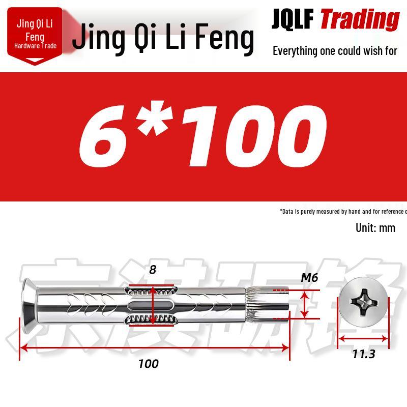 304 Countersunk Phillips Flat Head Internal Expansion Screw M6/M8/M10