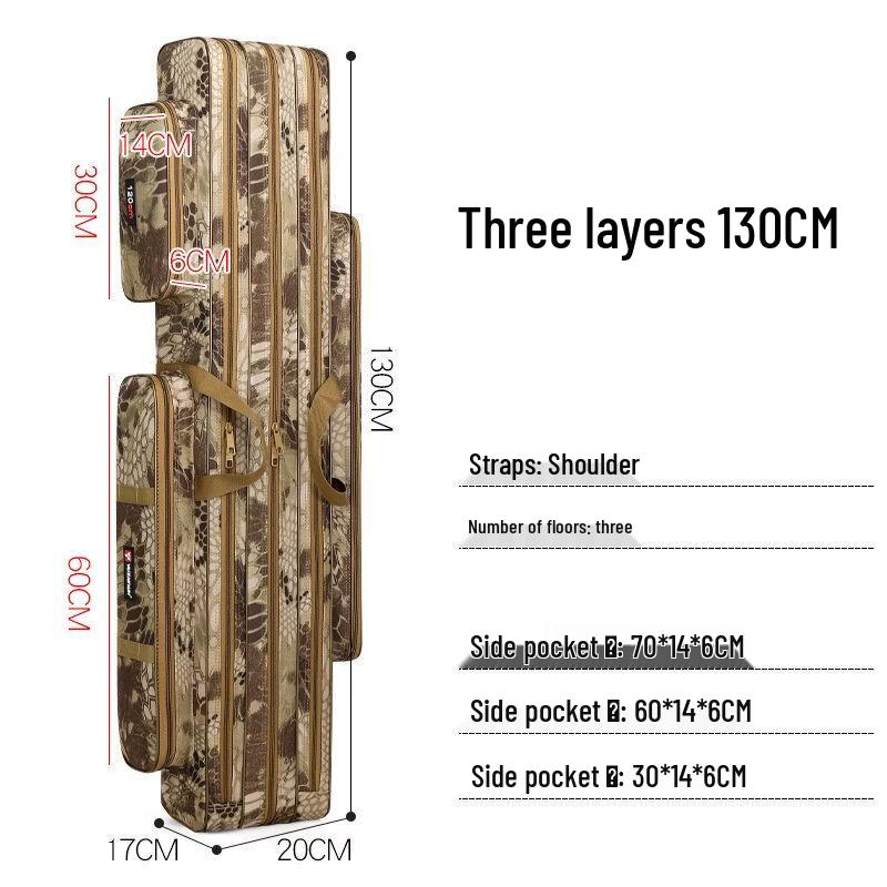 Oeny Large Capacity 3-Layer Fishing Rod & Tackle Bag