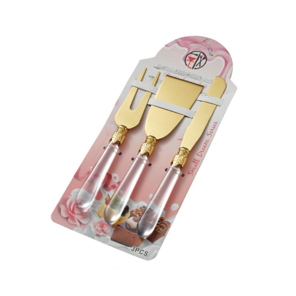 Stainless Steel Cheese Shovel Fork Set Reusable Cake Shovel Cheese Tools Dessert Knife  Kitchen