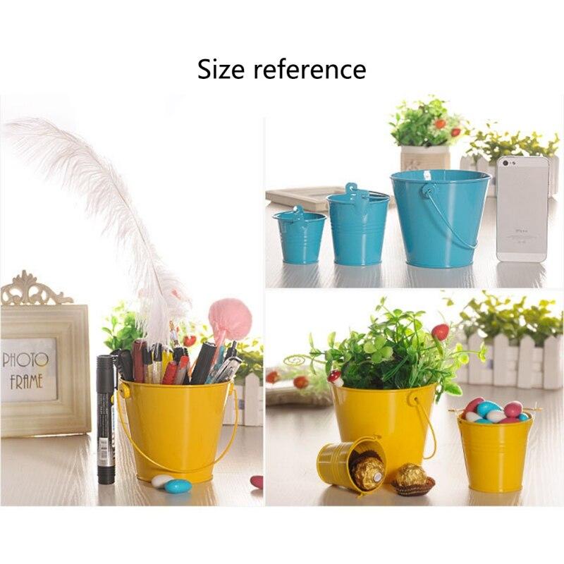 Mini Secchielli di Metallo Secchielli Colorati in Latta con Manici Scatole per Caramelle Bomboniere per Baby Shower Matrimonio Decorazione per la Casa Organizzatore per lo Stoccaggio