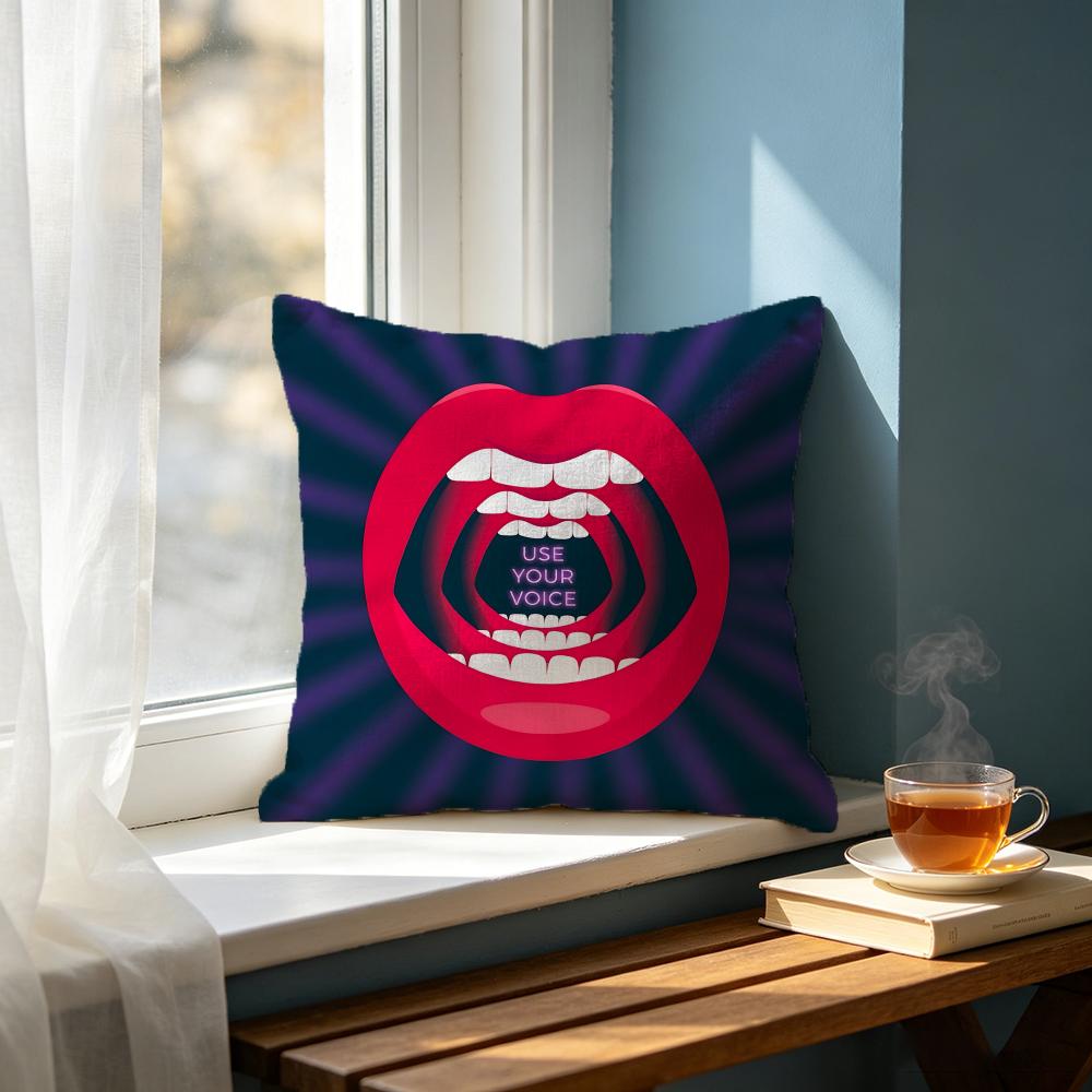 Art TTrendy Red Lips Slogan Retro Cushion Cover Cushion Cover Set Pcs X X X Pillowcase Decorative Sofa Home Decor