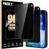 2 Anti-Spy Tempered Glass for iPhone Duo, Rigid Anti-Scratch 9H Protection Glass