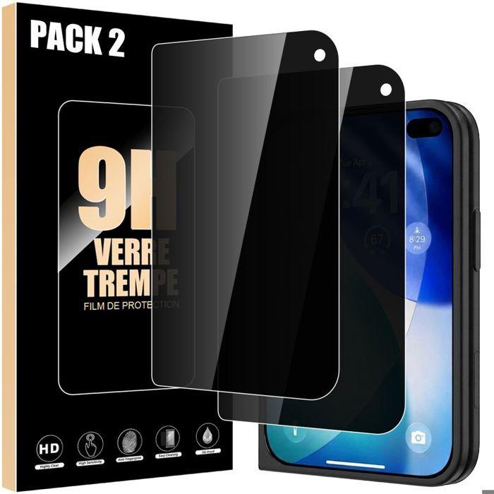 2 Verre Trempé Anti-Espion pour iPhone Duo, Vitre Protection Rigide Anti-Rayures 9H