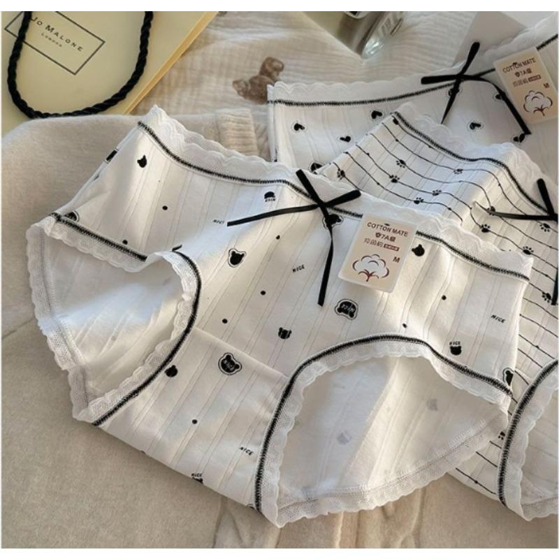 

Чистый хлопок Класс А Детский хлопок Милая маленькая медведица Поясная сумка На бедро Студенческий Треугольные женские трусики XL