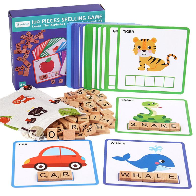 Wooden Alphabet Puzzle Toy For Kids Educational Learning Word Matching Kit