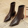 New Women's Ankle Boots Sexy Pointed Toe Woman Short Boots Fashion Causal Ladies Thin High Heel Boots Solid Color Stiletto