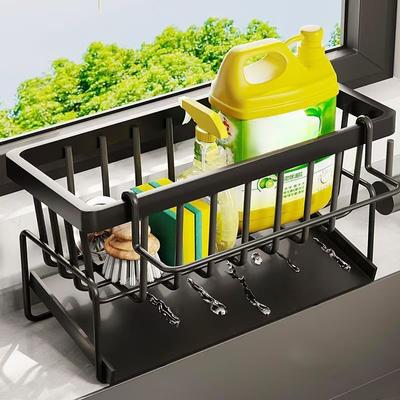 Étagère de cuisine, support pour torchons, chiffon de nettoyage, éponge, égouttoir sur l'évier, support de rangement pour torchons et détergents
