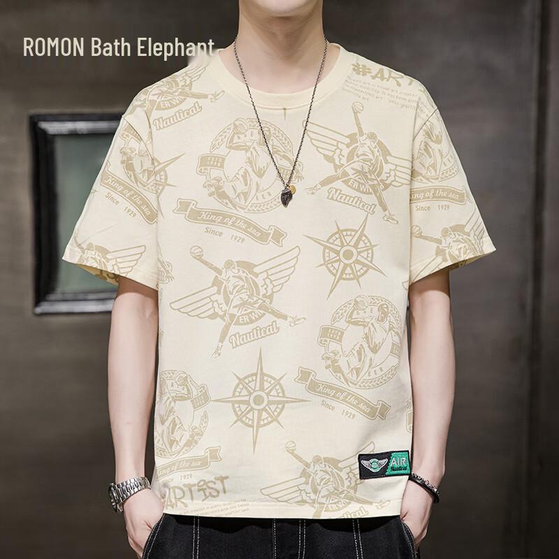 ROMON Men s Pure Cotton Short Sleeve T-Shirt 2XL