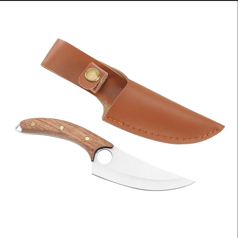 

Кухонный нож с чехлом для ножа, кованый нож для разделки мяса, фруктовые ножи с деревянной ручкой, острый нож для барбекю и суши Hnadmade красный