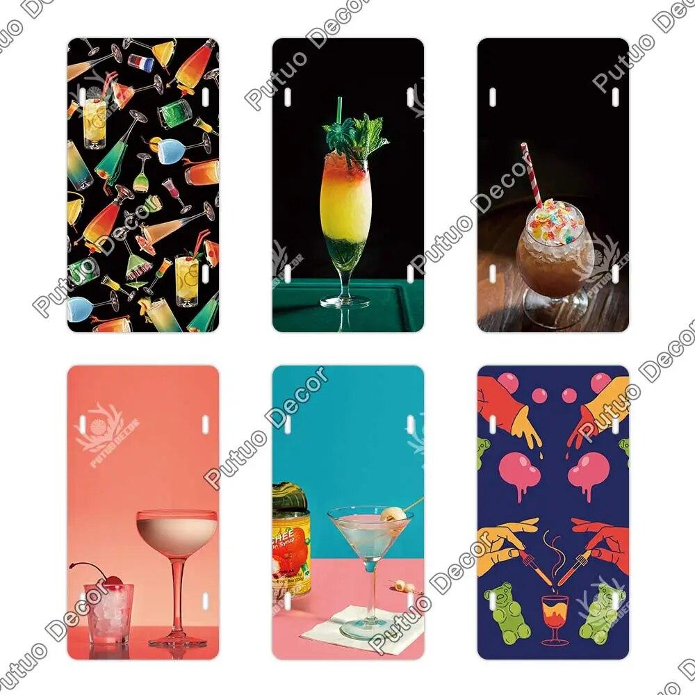 Placa de metal para coquetel Putuo Decor Placa de licença Placa de metal Placa de lata vintage Decoração para Pub Bar Sala de estar Porta Clube Decoração