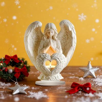 Adorno de Ángel Estatua Decorativa Acrílico Adorno Blanco de Navidad Fácil de Instalar Símbolo de Pureza Decoración Navideña