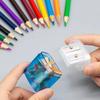 New Dual Holes Pencil Sharpeners Handheld Plastic Pen Sharpener With Lid Pencil Sharpening Tool Student Stationery
