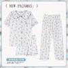 Bear pajamas women's summer short-sleeved shorts and trousers three-piece set women's loungewear can be worn outside