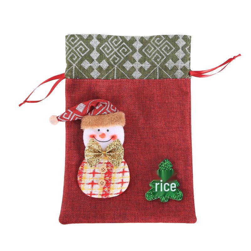Festive Burlap Drawstring Gift Bag for Kids - Ideal for Apples, Candy, and Cookies