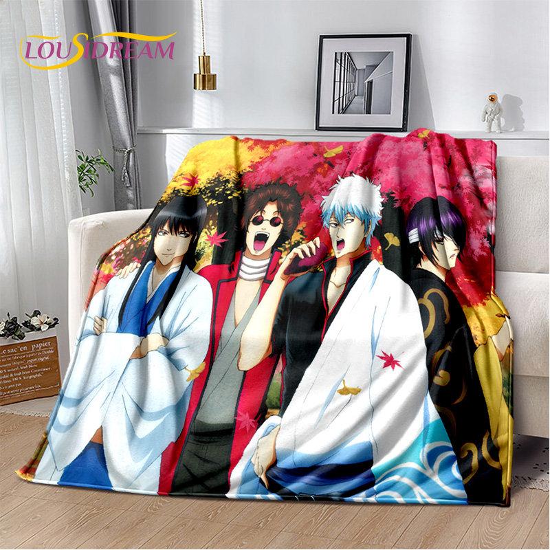 Gintoki Kagura Gintama Anime Soft Plush Blanket,Flannel Blanket Throw Blanket for Living Room Bedroom Bed Sofa Picnic Cover Kids