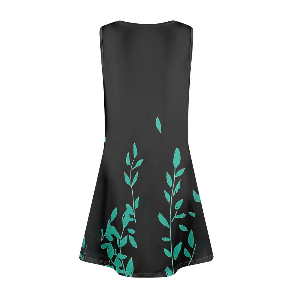 Dámské letní šaty Letní šaty s volným výstřihem do V Šaty bez rukávů s kapsami