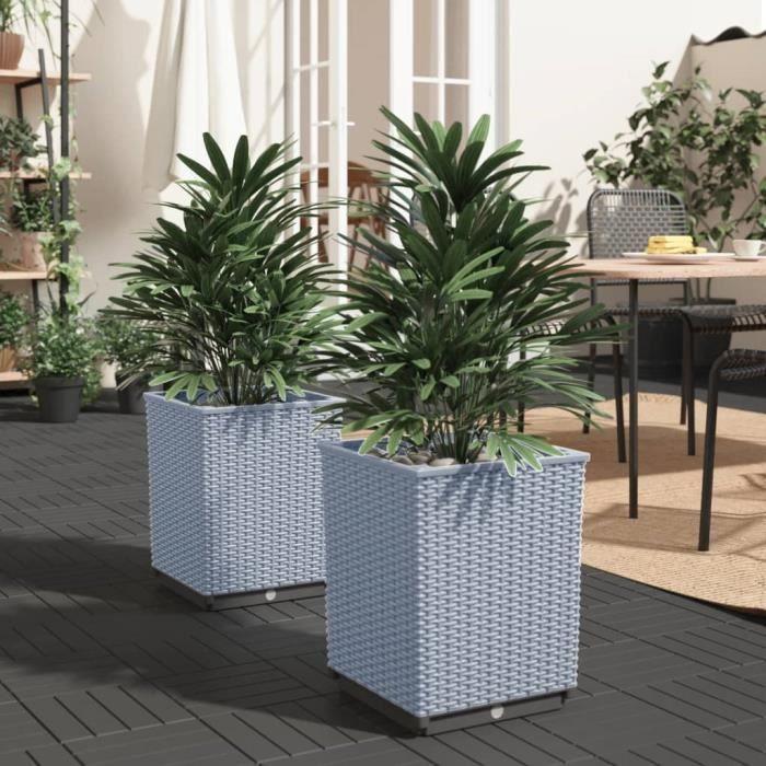 VidaXL Jardinières 2 pcs gris clair 30x30x37 cm polypropylène 364181