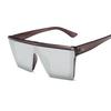 Fyrkantiga Solglasögon Dam Lyxig Vintage Märke Designer Solglasögon Kvinna Stor Ram Spegel Svart Silver Platt Topp Oculos De Sol