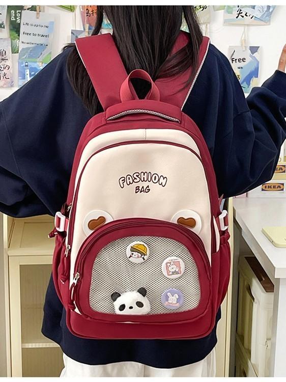 Fresh Sweet Backpack For School With Fabric And Spacious Design