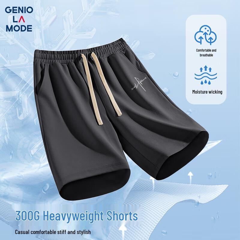 GENIOLAMODE Men s Heavyweight Loose Fit Printed Beach Shorts L