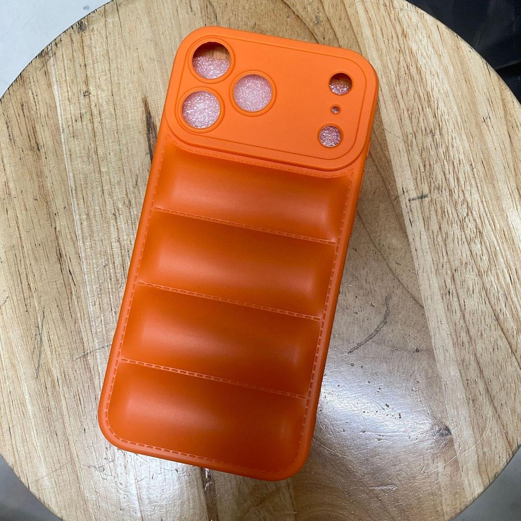 2023 New Down Jacket for iPhone 15 Case, 14PROMAX, 13 Back Airbag, Anti-Fall, Contrast Color Lens
