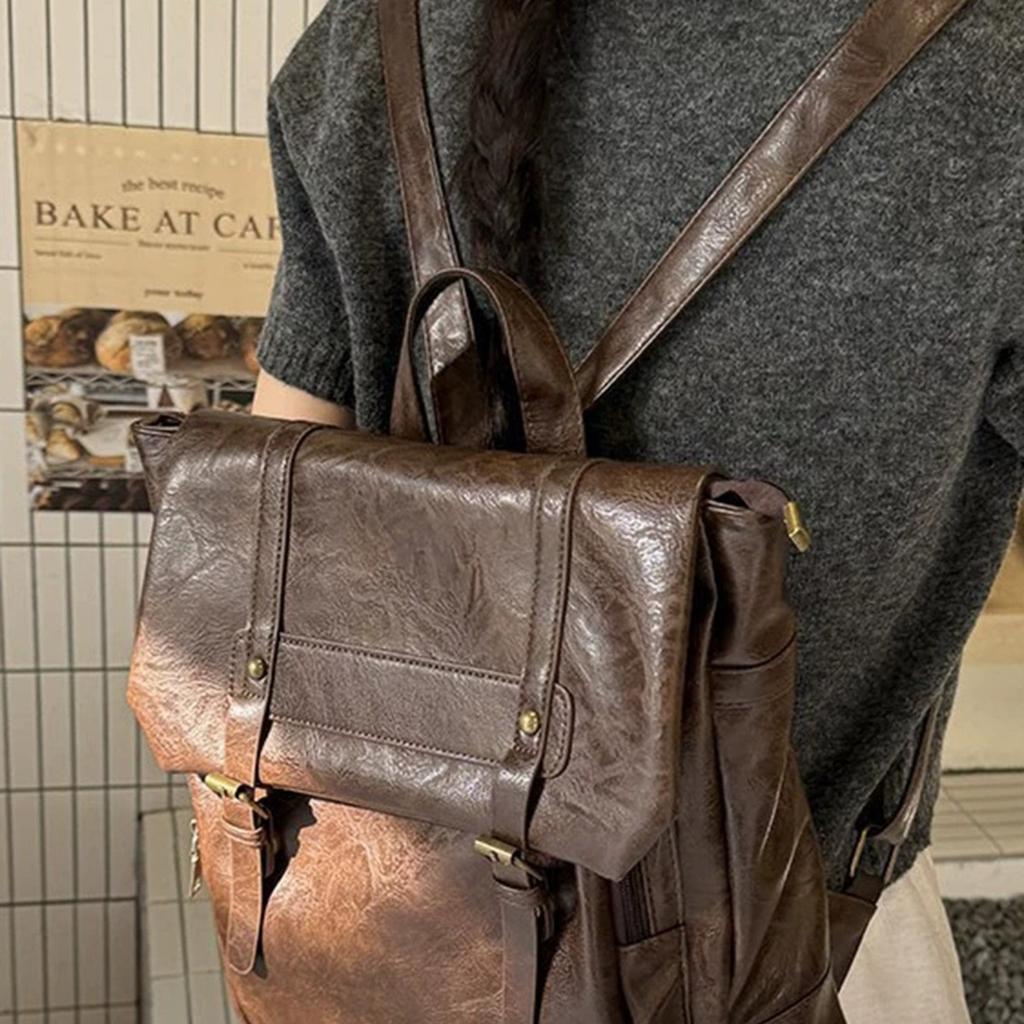 Fashion Simple Japanese JK Uniform Backpack College Style Backpack Retro Soft Leather Women's Bag Casual Cambridge Bag School Bag