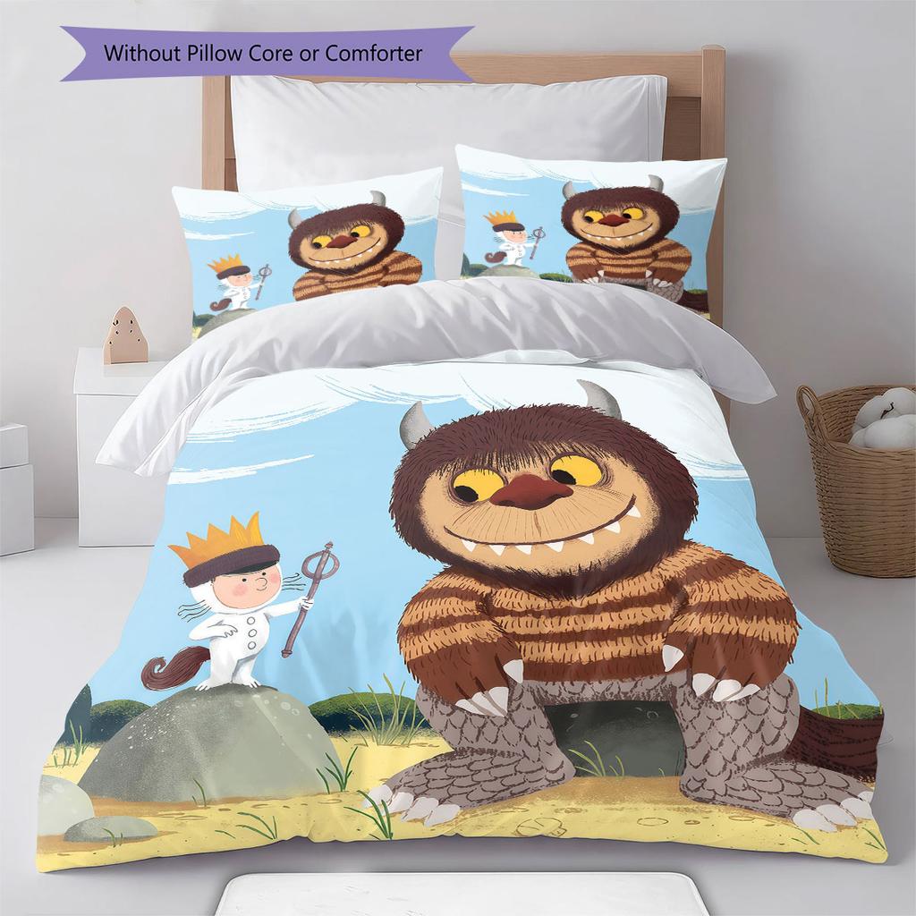 Where the Wild Things Are Pattern Bedding,Quilt Set Quilt Cover Pillowcase Home Birthday Gift(1 * duvet cover + 2 * pillowcase, without core)