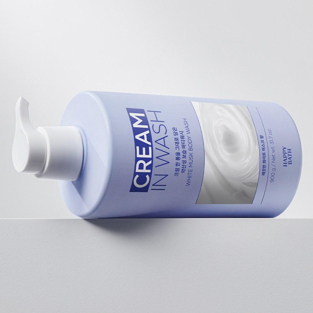 HAPPY BATH Crème nettoyante hydratante légèrement acide au parfum de musc blanc, 900 g, 1 unité