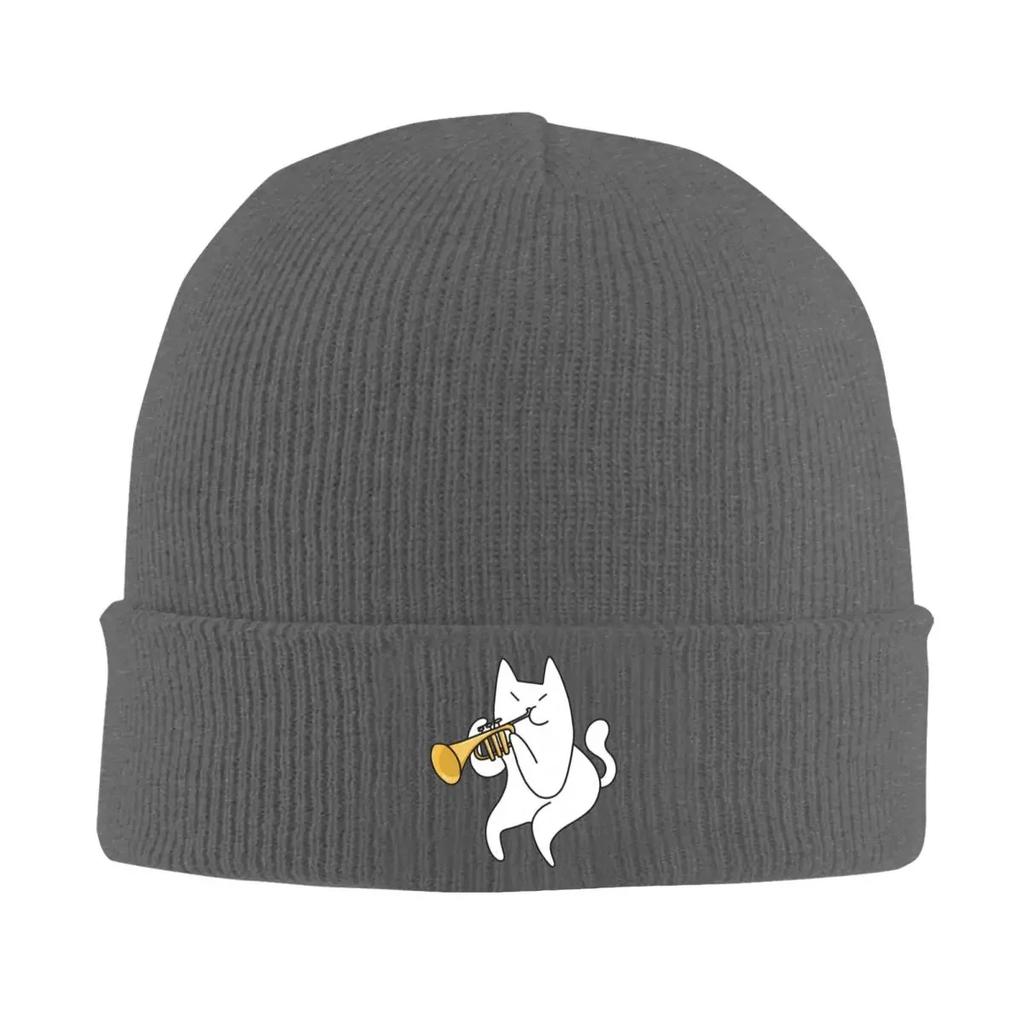 Trumpet Cat Warm Knitted Cap Hip Hop Bonnet Hat Autumn Winter Outdoor Beanies Hats for Unisex Adult