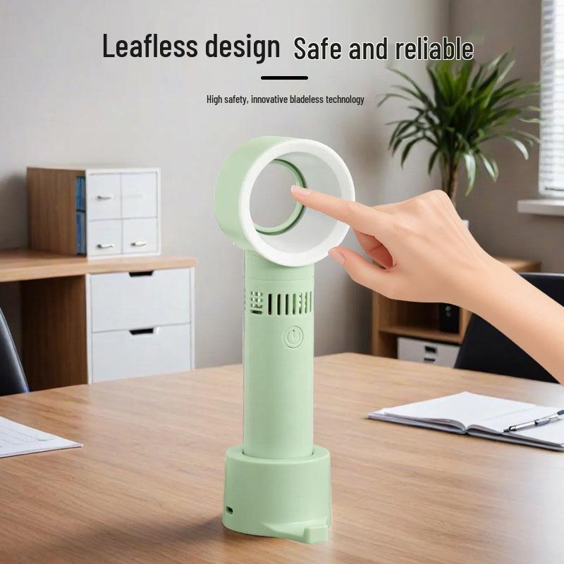 Portable USB Bladeless Mini Fan: Rechargeable, Creative Korean Design, Handheld Cooling Solution
