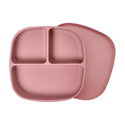 Lalabee Silicone Suction Baby Food Tray, Red, Food Tray + Food Tray Cover, Popular Korean Parenting Items