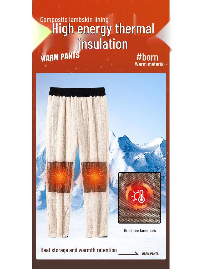 Mao Ren Herren Thermo-Jogginghose mit Fleecefutter